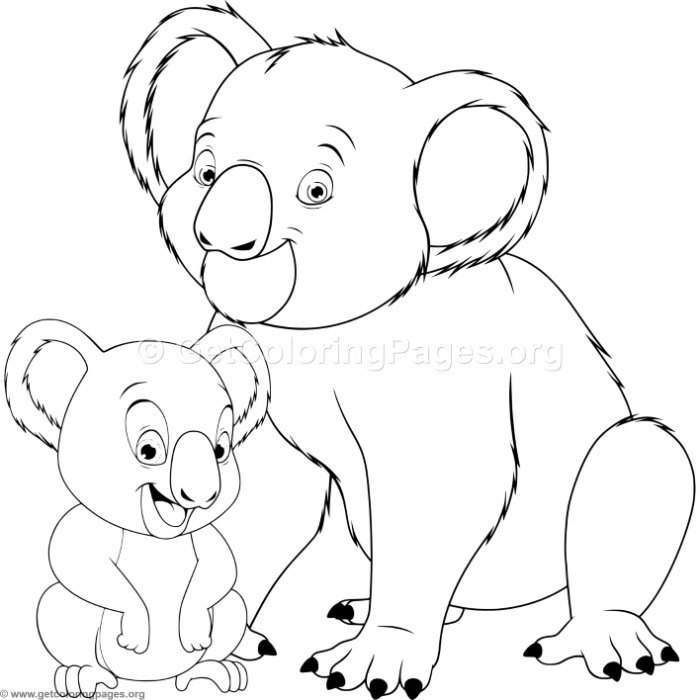 700x700 Mother Koala With Baby Coloring Pages