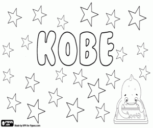 300x250 Kobe, Diminutive Name Coloring Page Printable Game