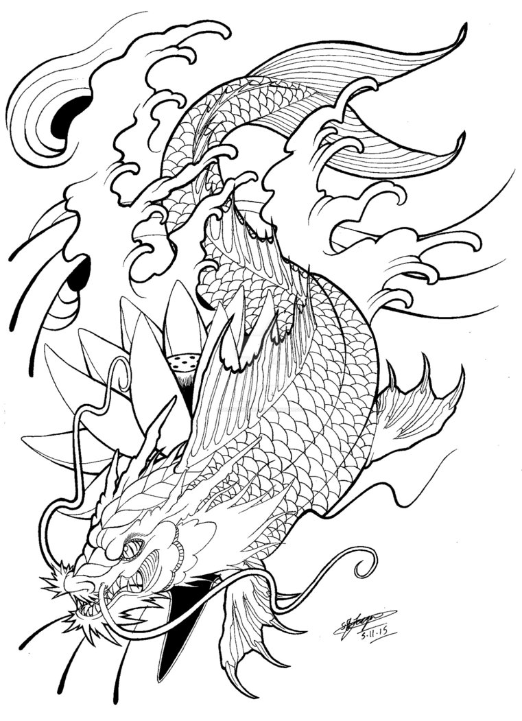 761x1051 My Koi Dragon Tattoo Design! 3 By Shannonxnaruto