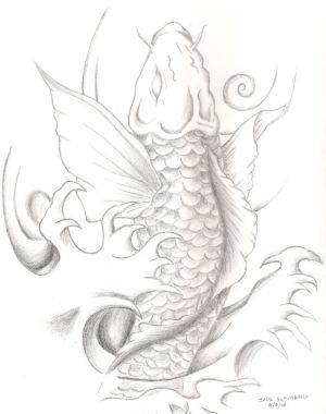 300x380 The Company Fish Koi Fish Drawing