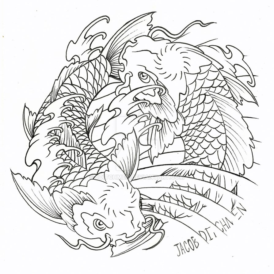 894x894 Yin Yang Koi Commission By Jditchmen