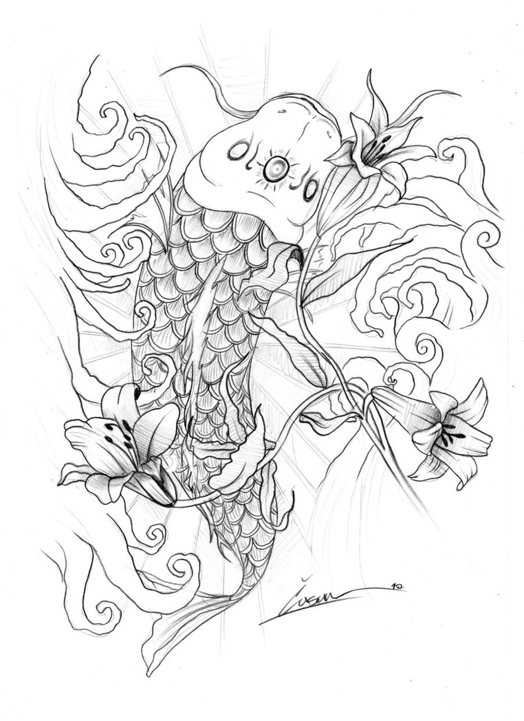762x1048 Evil Koi Fish By Skil By Dopeone