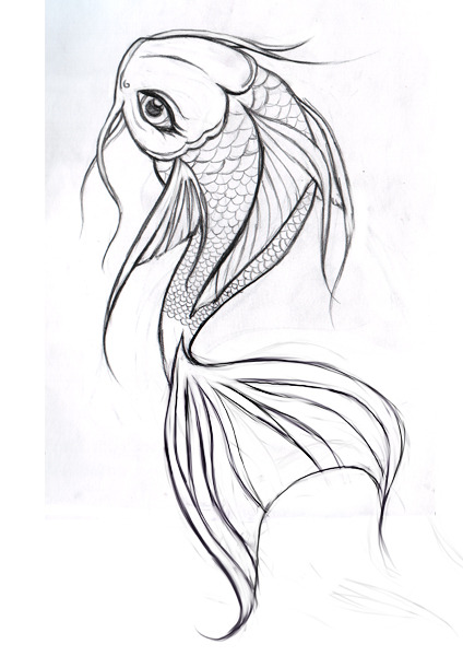 424x600 Koi Fish Drawing Tumblr