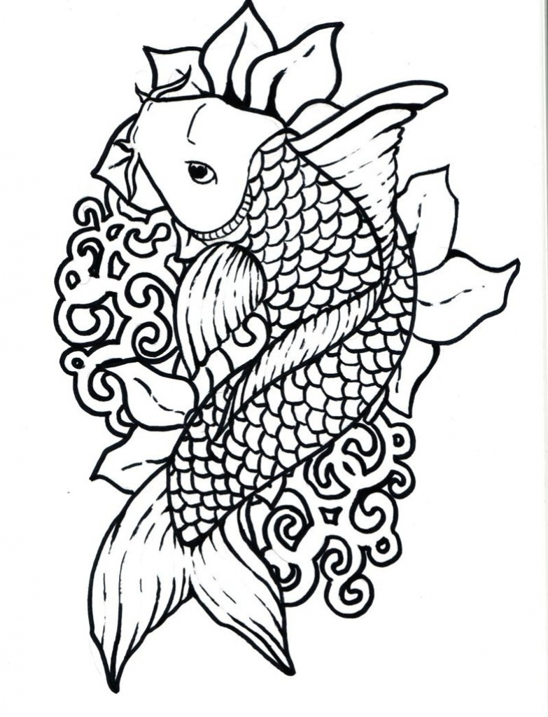 783x1024 Fish Outline Drawing Koi Fish And Tattoos And Body Art
