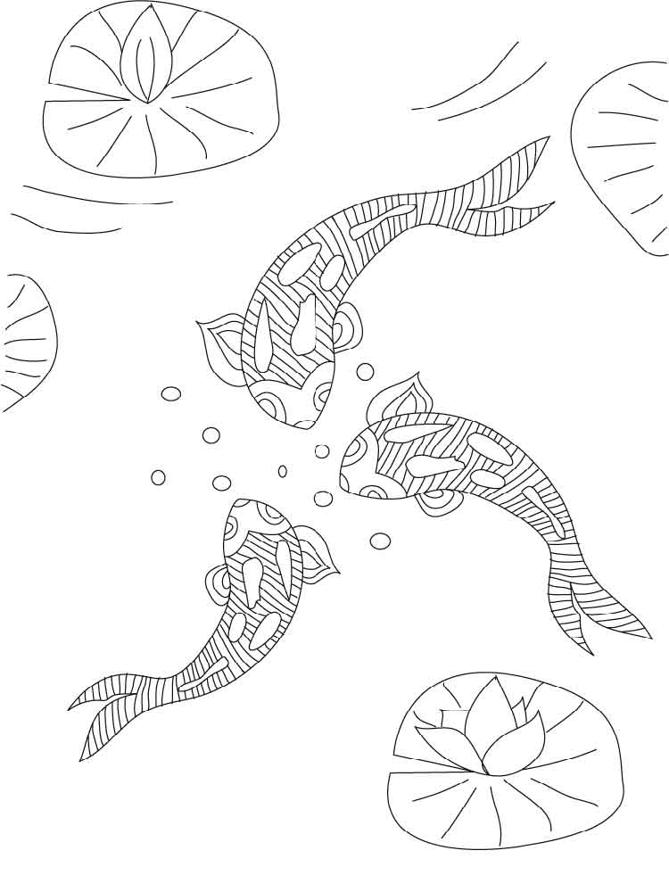 750x1000 Koi Fish Coloring Pages For Adults. Free Printable Koi Fish