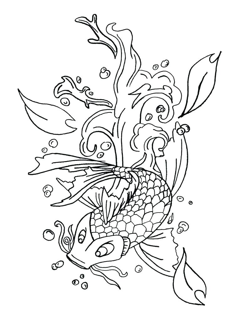 776x1029 Coloring Koi Fish Coloring Page