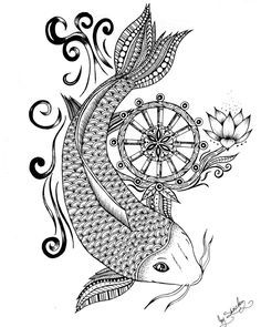 236x295 The Helpful Art Teacher Draw And Paint Koi (Carp) Using