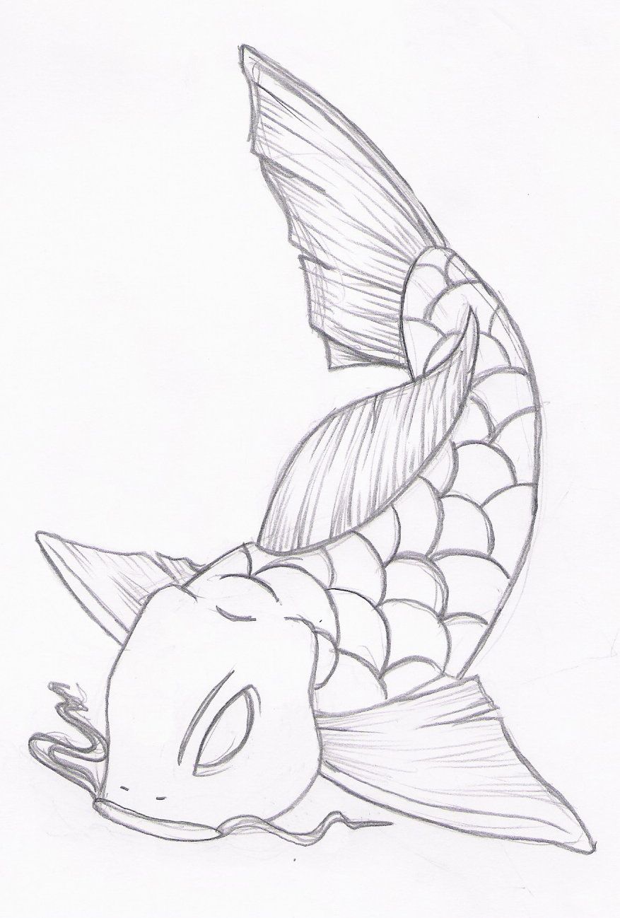 877x1298 Koi Fish Pencil By 8eight8ball8 On Tattoos