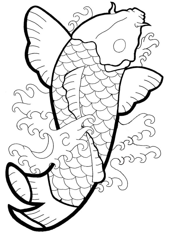 Koi Line Drawing at GetDrawings | Free download