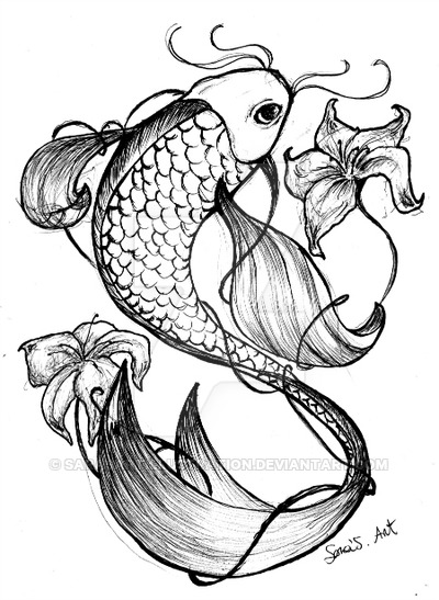 400x547 Koi Carp By Sarasartillustration