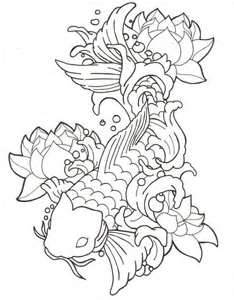 234x300 An Artist To Draw Hibiscus Flowers And A Koi Fish Tattoo Tattoo