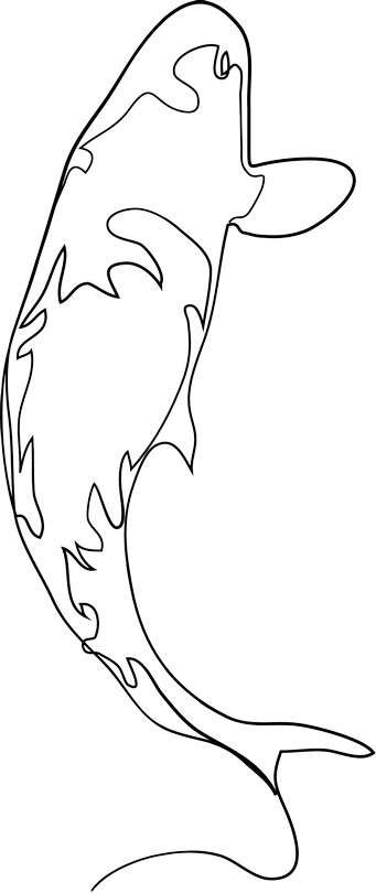 341x810 Koi Fish Single Continuous Line Drawing Vector Nazira Studio