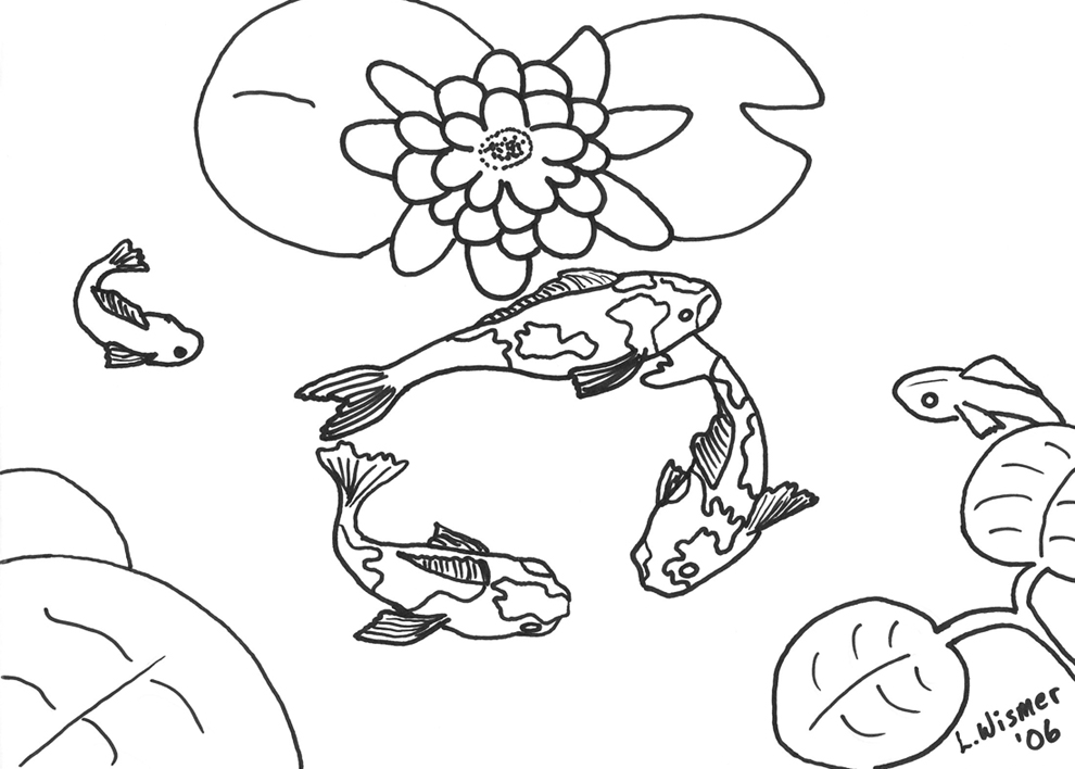 Koi Line Drawing at GetDrawings | Free download