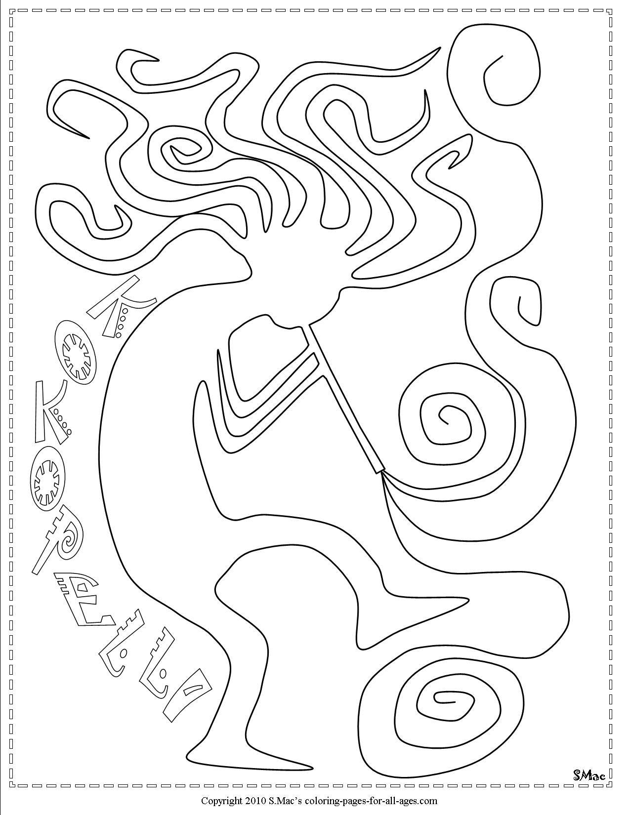 1275x1650 Kokopelli Coloring Pages S.mac's Place To Be