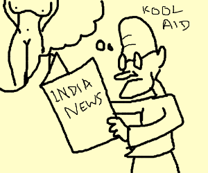 300x250 Kool Aid Man Reads The Newspaper. (Drawing By Amit Paul