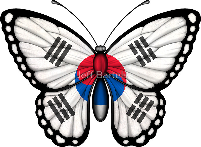 800x584 South Korean Flag Butterfly Stickers By Jeff Bartels Redbubble