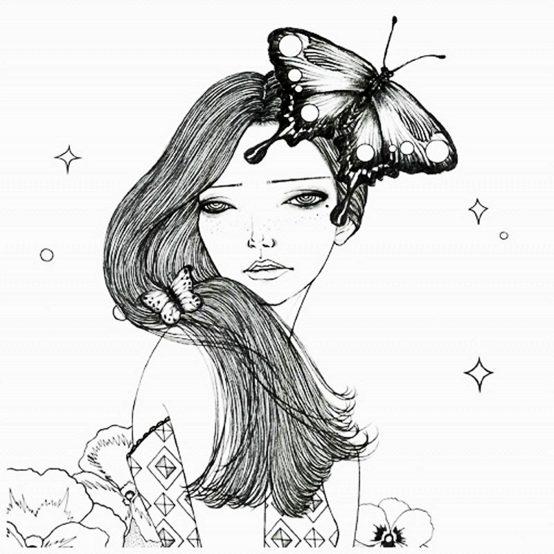 800x800 96 Pages Korea Dream Girl Coloring Book For Children Adults