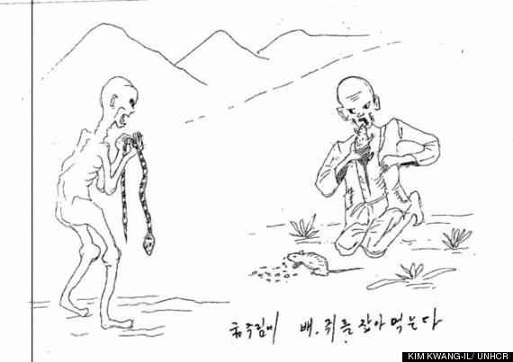 570x403 North Korean Defector Sketches Show Torture, Starvation Amp Death