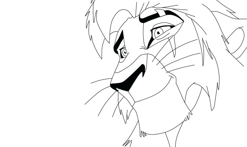 850x504 Lion King 2 Coloring Pages Drawn Lion Lion King 2 Kovu Coloring