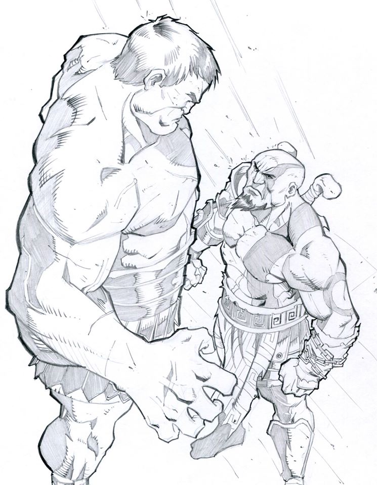 745x960 Kratos Vs Hercules By Chaheene