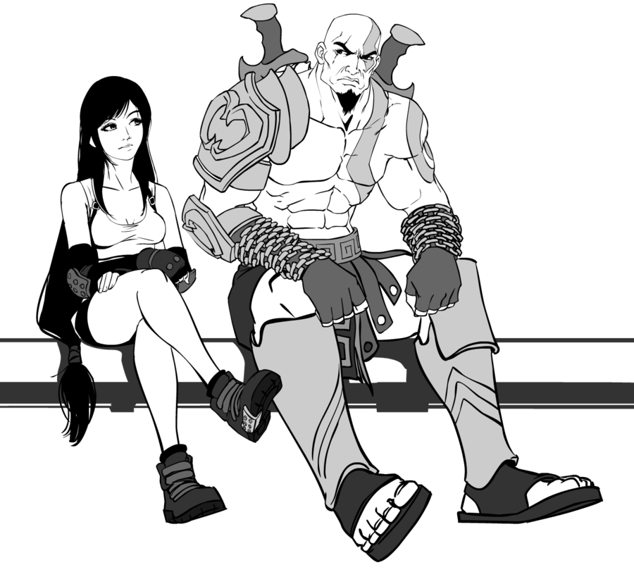 900x829 Kratos N Tifa By Evilapai