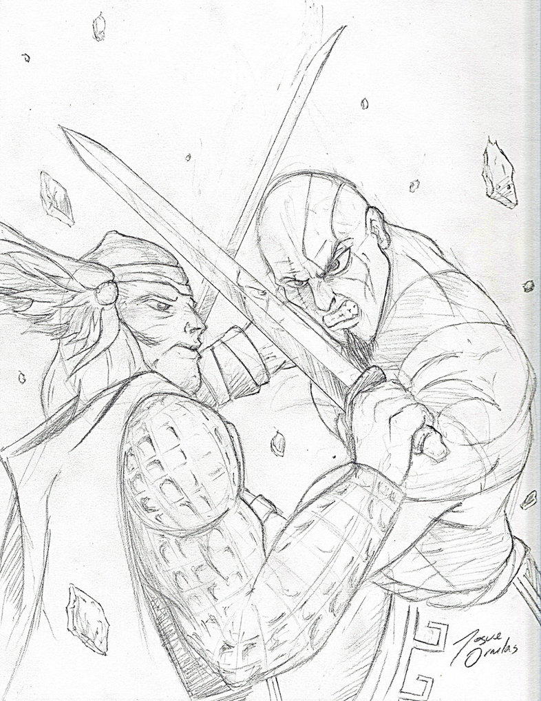 786x1017 Thor Vs Kratos Pencils By Big D Artiz
