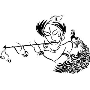 300x300 Mesleep Krishna Wall Decal Wall Decals