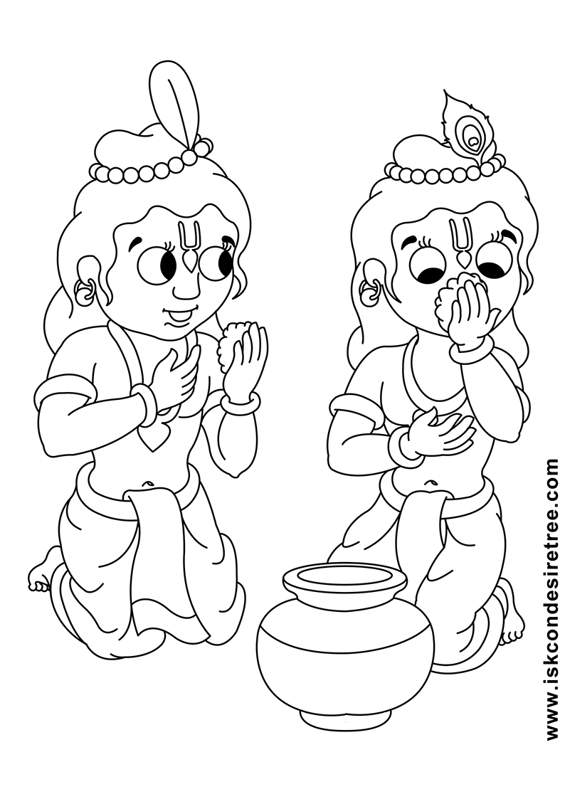 794x1123 Bhagavat Chintan Das (Bhikaji) Sri Krishna Balarama Line Drawing