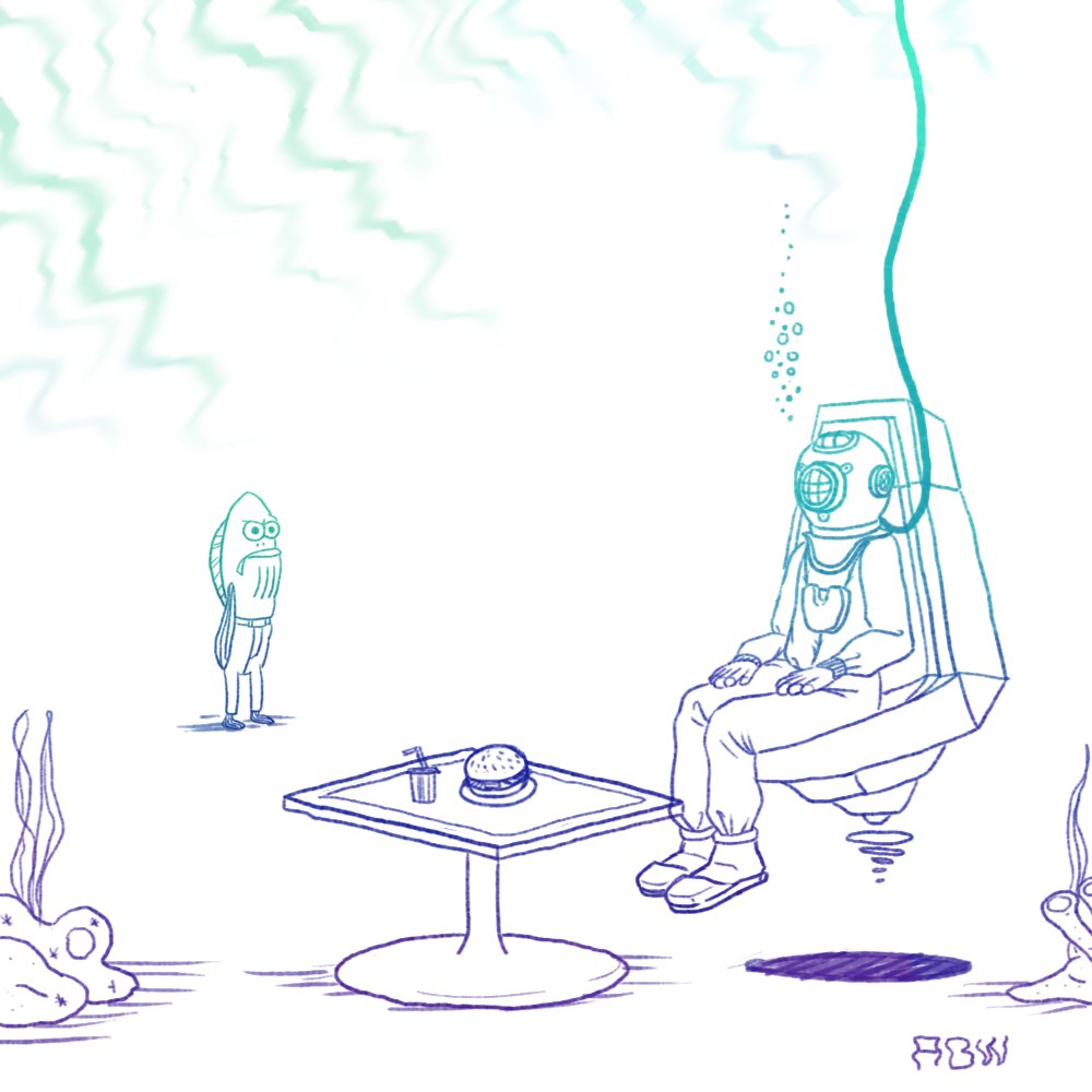 1000x1000 Retroabuelowave On Twitter Inktober Day 04 Undewater