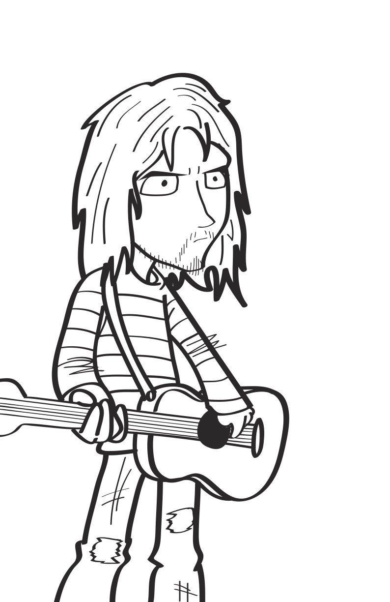 794x1224 Kurt Cobain By Villafanart