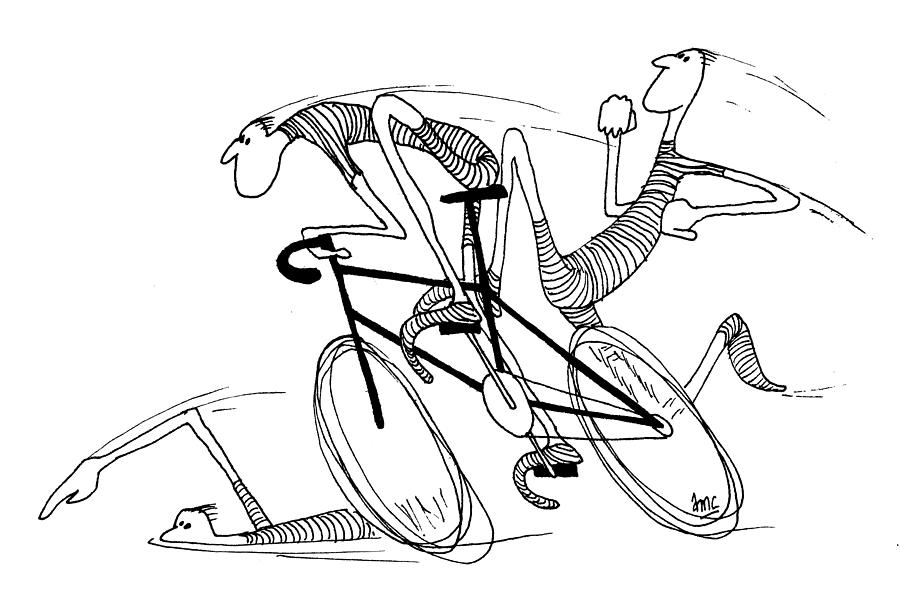 900x603 Le Triathlon De La Gaude Drawing By David Connaughton