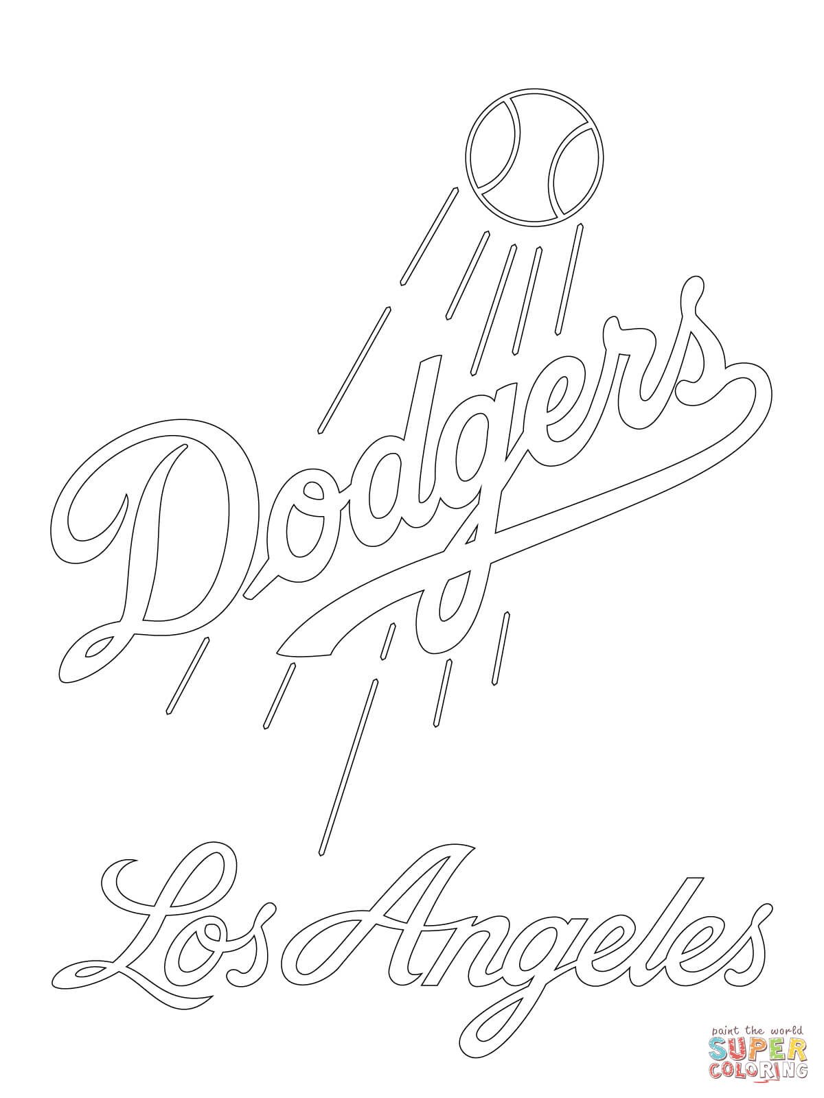 1200x1600 Los Angeles Dodgers Logo Coloring Page Free Printable Coloring Pages