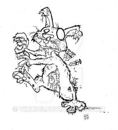 400x441 Zombie Lab Rabbit By Vixx313