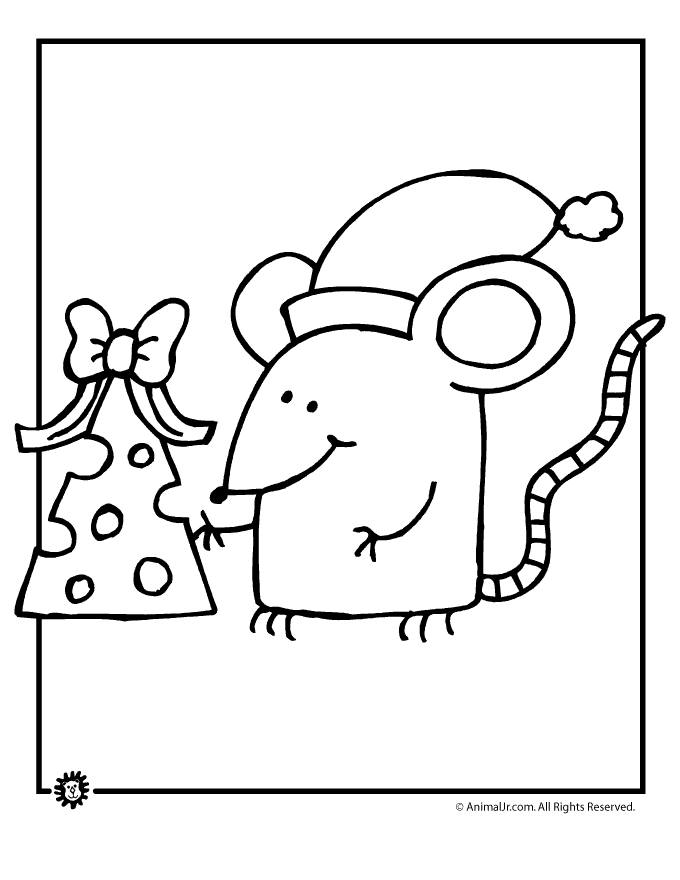 680x880 Cute Christmas Mouse Coloring Page Animal Jr.