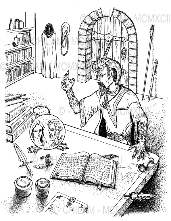 595x770 Illustrations Of Varzuun Evil Wizard In His Lab