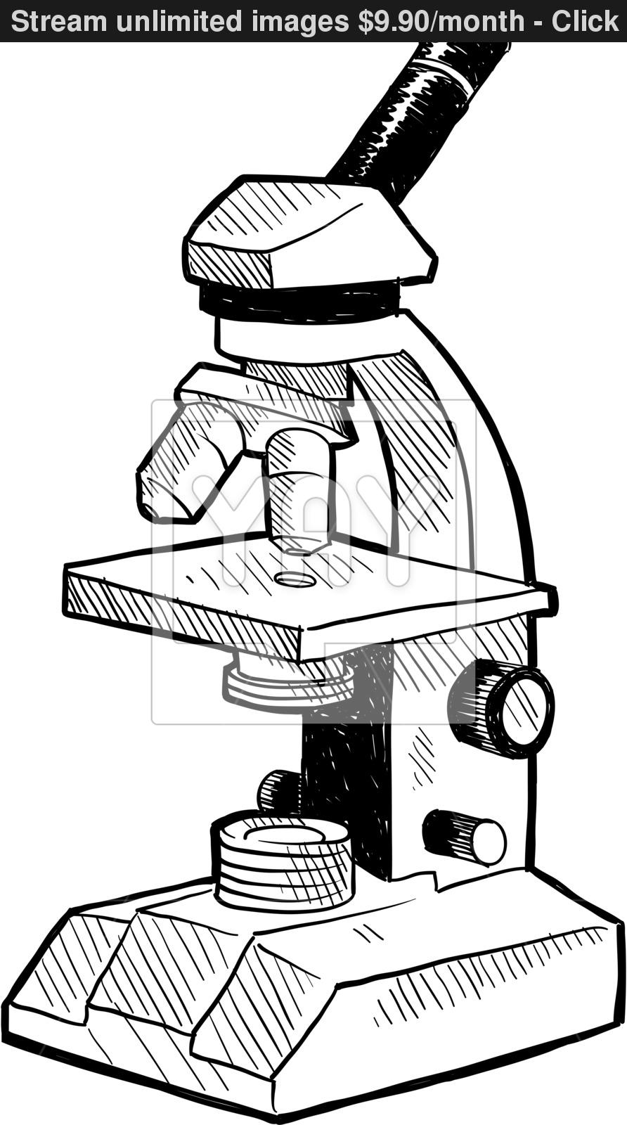 892x1600 Laboratory Microscope Sketch Vector
