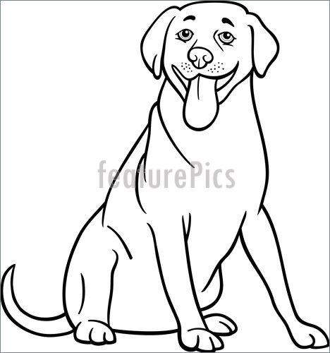 468x500 Illustration Of Labrador Retriever Dog Cartoon For Coloring