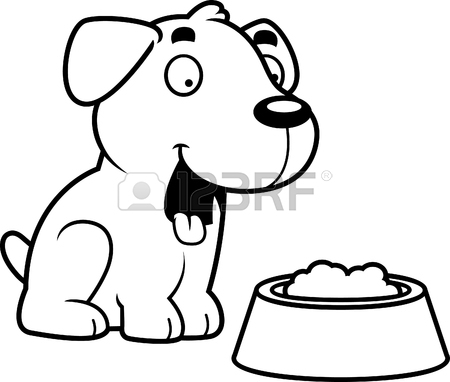 450x382 A Cartoon Illustration A Labrador Retriever With A Bowl