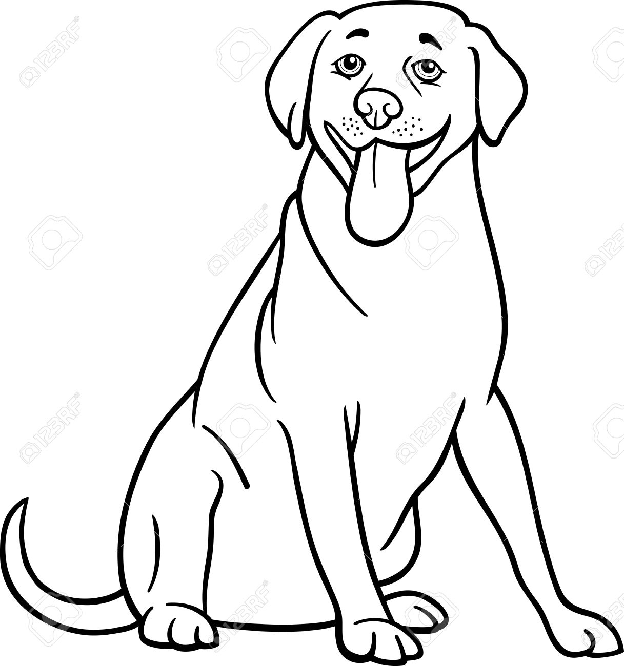 1217x1300 Black And White Dog Drawing 5,026 Labrador Retriever Cliparts