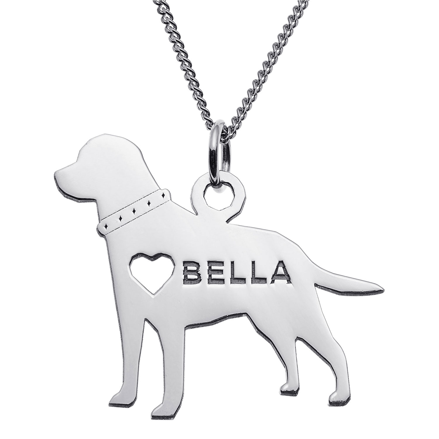 1500x1500 Sterling Silver Labrador Silhouette Necklace