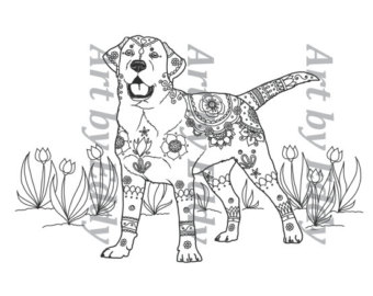 340x270 Zentangle Labrador Etsy
