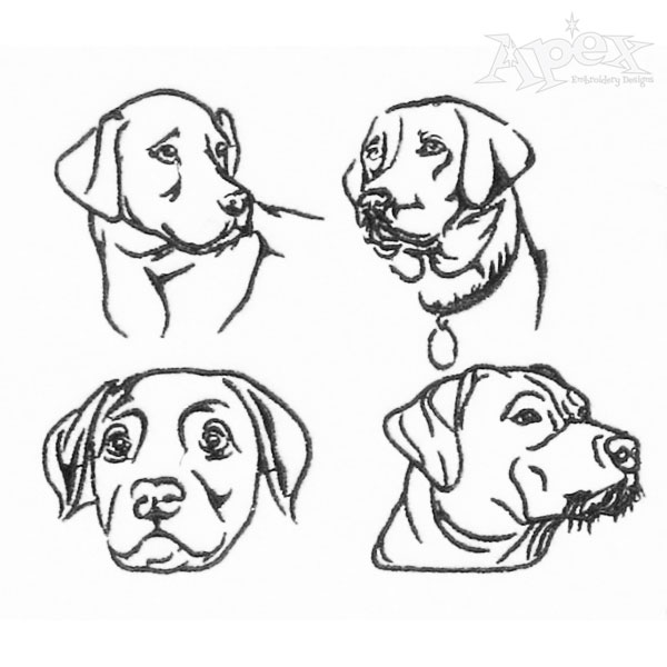 600x600 Labrador Retriever Lab Embroidery Designs