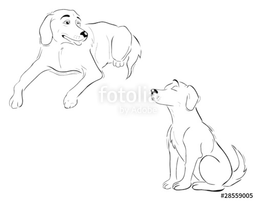 500x393 Labrador Dogs Outline Stock Image And Royalty Free Vector Files