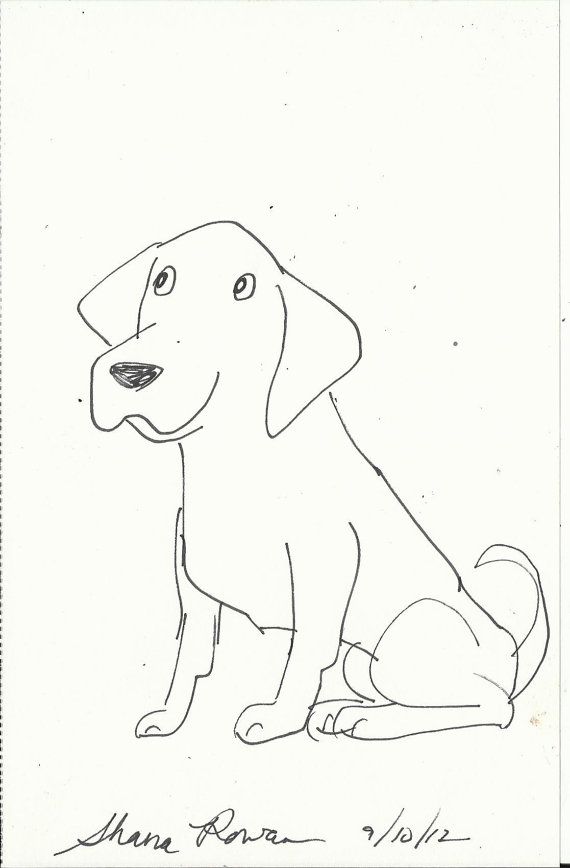 570x868 Labrador Retriever Original Dog Art Cartoon Caricature Labrador