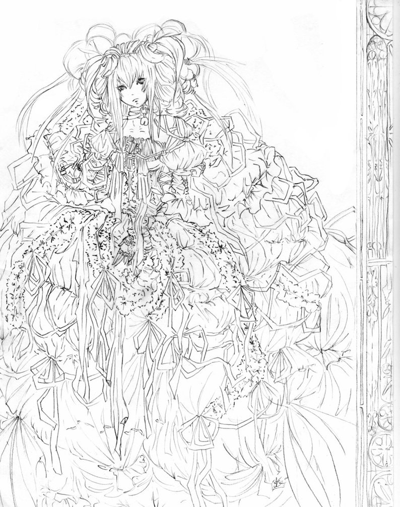 794x1007 Ribbons And Lace Line By Stariaria