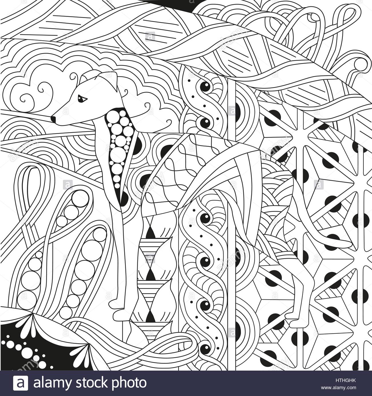 1300x1387 Zentangle Stylized Dog. Hand Drawn Lace Vector Illustration Stock