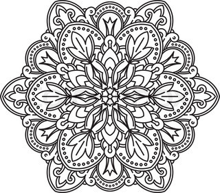 320x281 Abstract Vector Black Round Lace Design