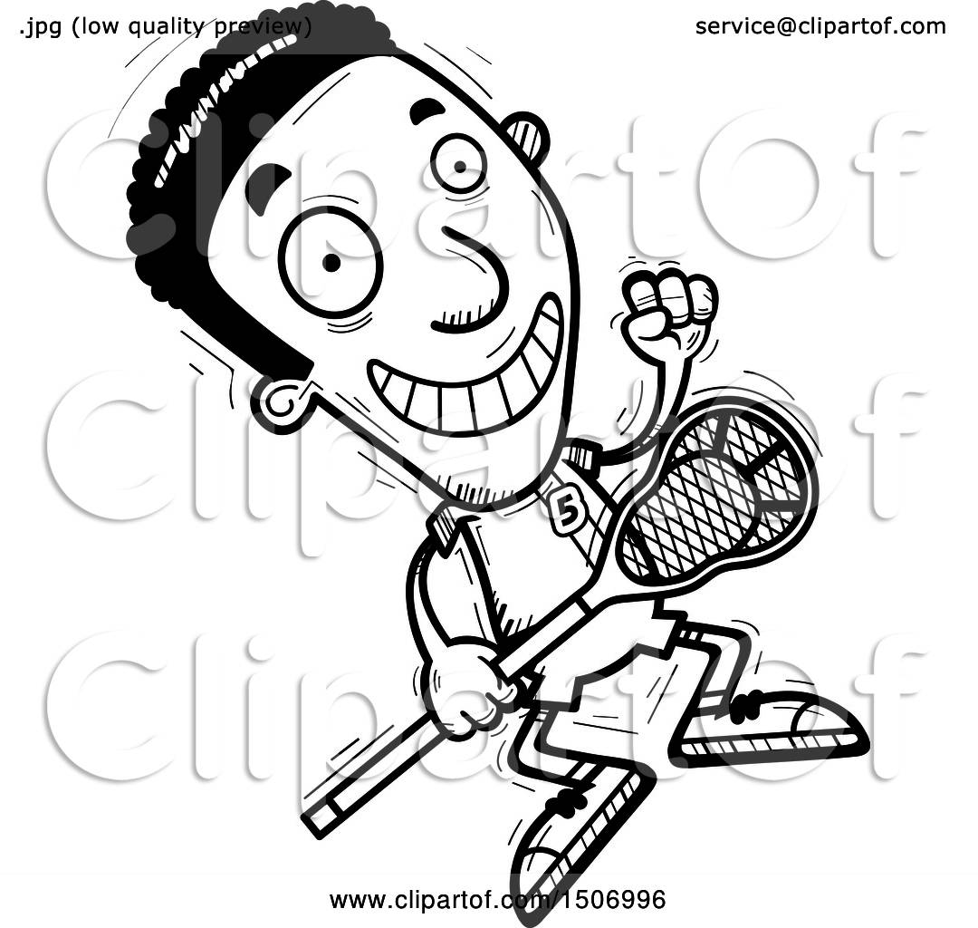 1080x1024 Clipart Of A Black And White Jumping Black Male Lacrosse Player