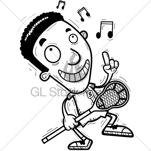500x500 Cartoon Black Lacrosse Player Dancing Gl Stock Images