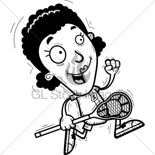 500x500 Cartoon Black Lacrosse Player Running Gl Stock Images